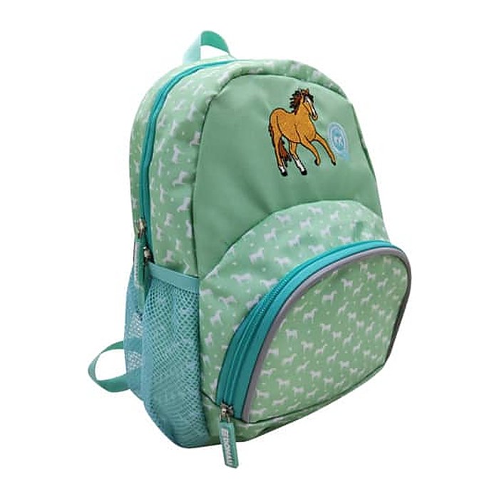 DONAU Kindergartenrucksack Pferd Kunstfaser hellgrün