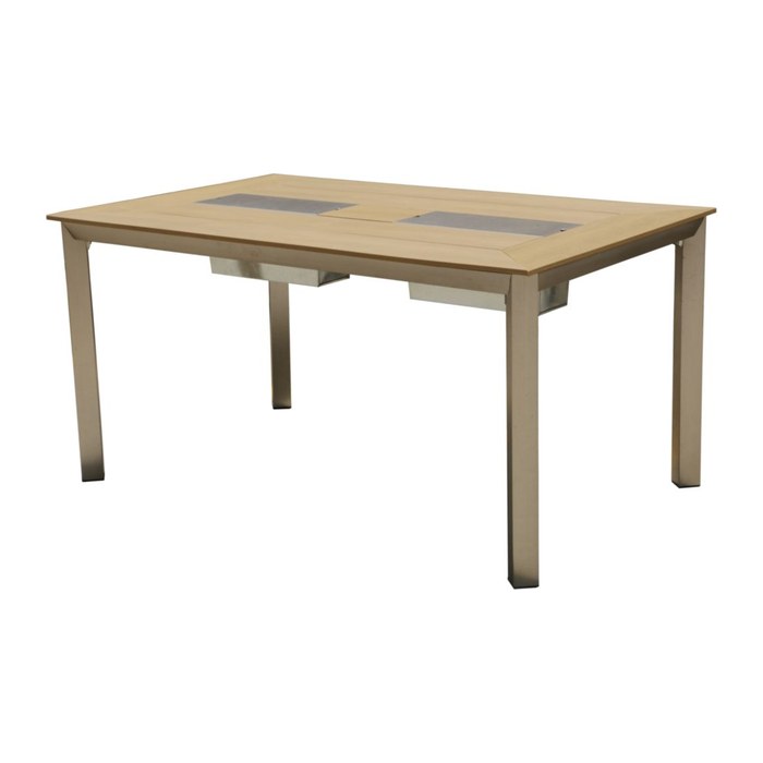 Garden Pleasure Gartentisch FLORENCE champagner rechteckig 90,0 x 150,0 x 75,0 cm
