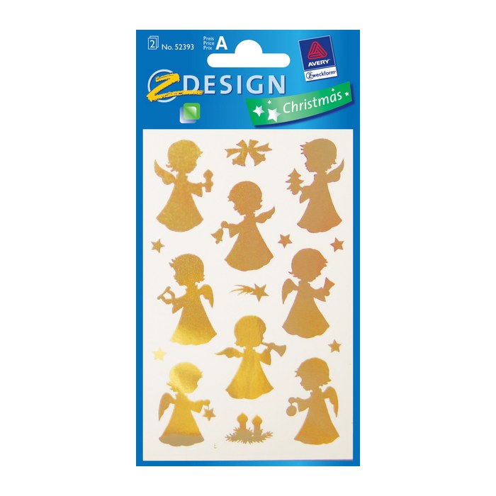 AVERY Zweckform Aufkleber Engel, gold, 8 Etiketten