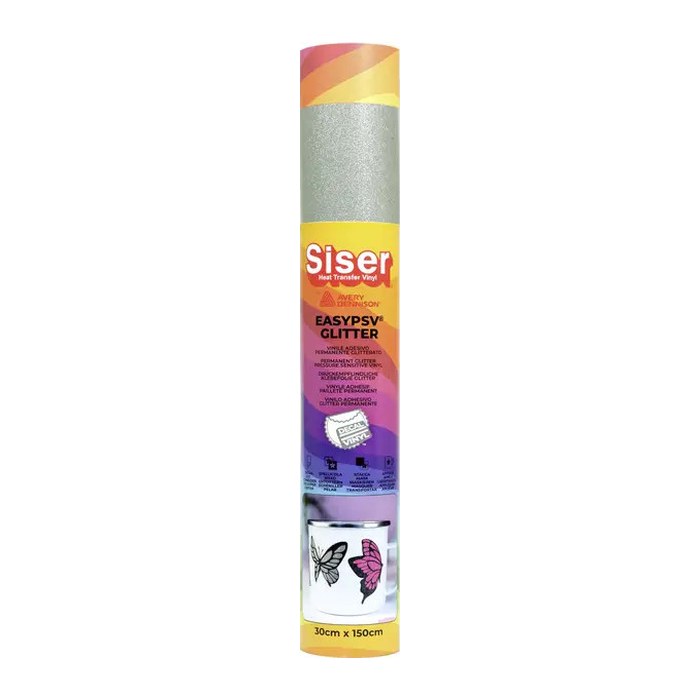 Siser® EasyPSV Glitzer Vinylfolie permanent silber 30,0 x 150,0 cm, 1 Rolle