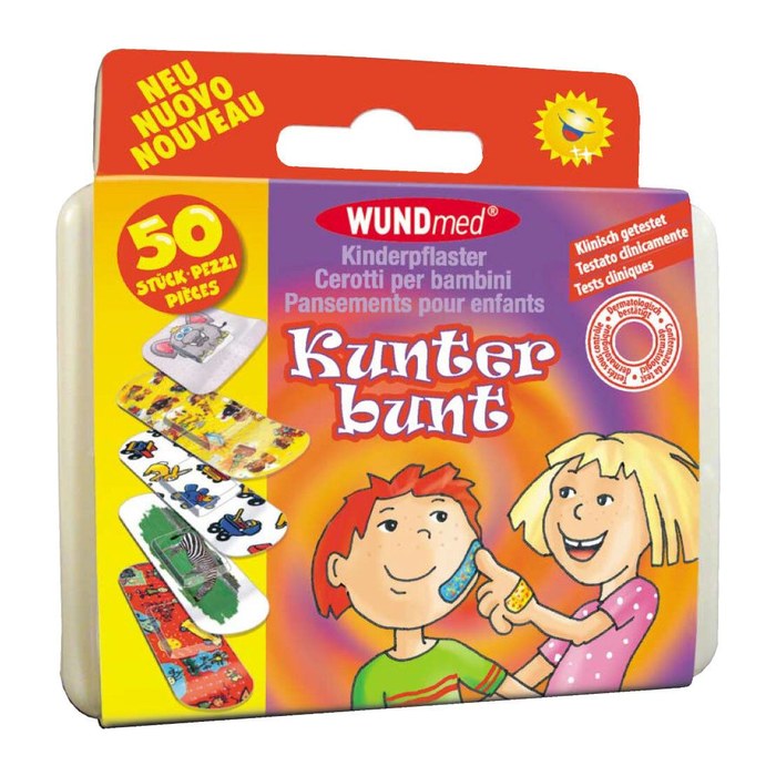 WUNDmed® Pflaster Kunterbunt 05-010 bunt 1,9 x 6,3 cm, 50 St.