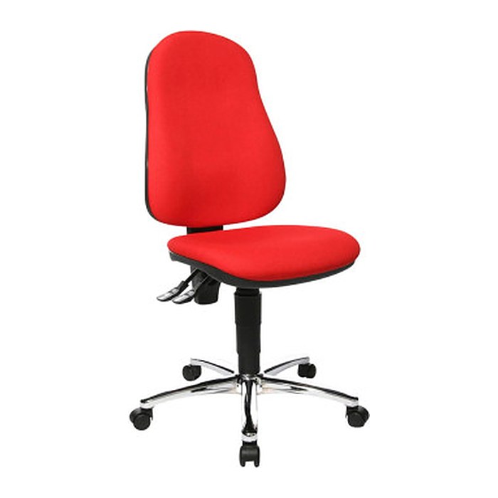 Topstar Bürostuhl Point 60, 8169G21 Stoff rot, Gestell chrom