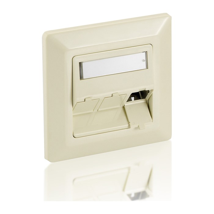 Equip Frontplatte 3xKeystone Jack 45° Fireproof RAL9010 Polybeutel