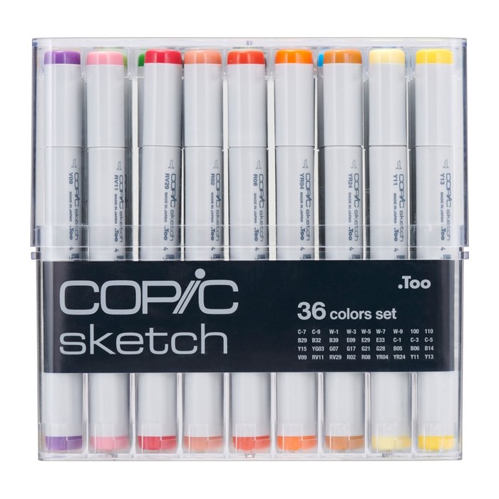 COPIC® Sketch Layoutmarker-Set farbsortiert 1,0 + 6,0 mm, 36 St.