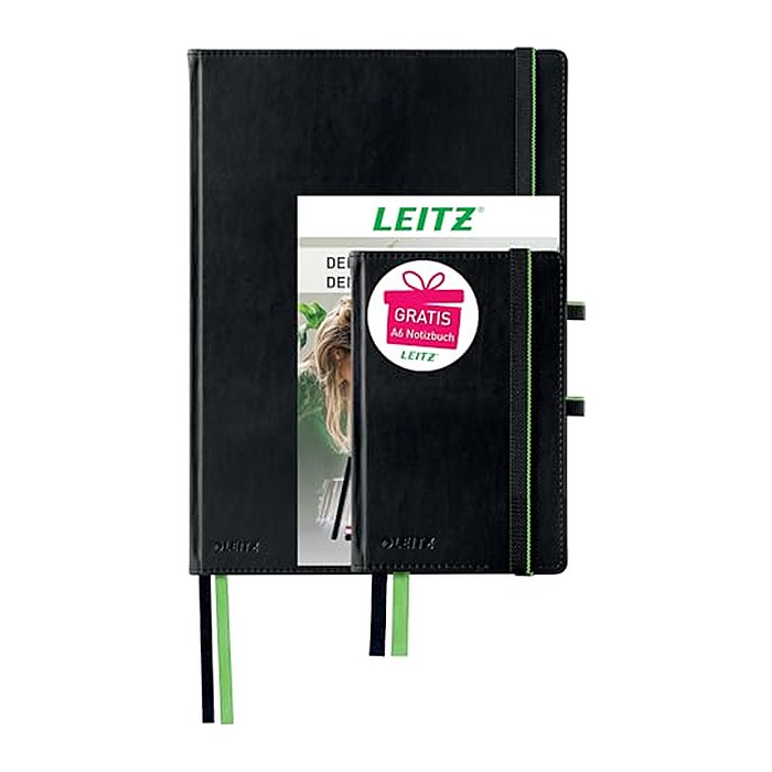 AKTION: LEITZ Notizbuch-Set Complete 1x DIN A4 +1x DIN A6 kariert, schwarz Hardcover 160 Seiten, 1 St. mit Prämie nach Registrierung
