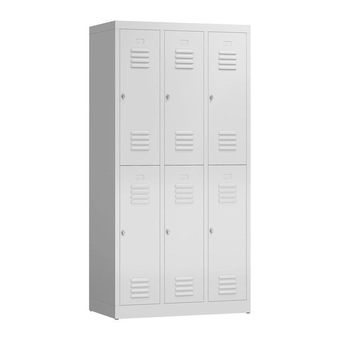 ClassiX Spind signalweiß X-520237, 6 Schließfächer 87,0 x 50,0 x 180,0 cm