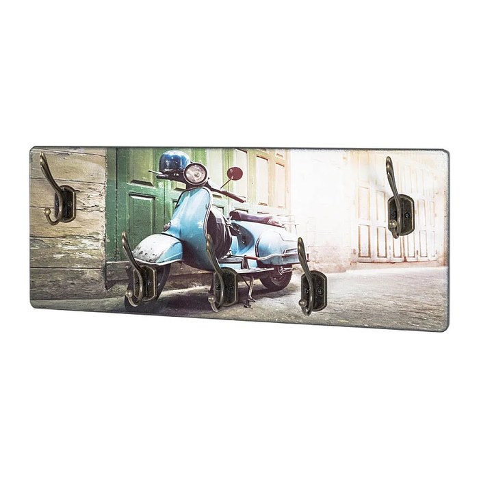 HAKU Möbel Wandgarderobe 17971 Motorroller Holz 5 Haken 50,0 x 20,0 cm, 1 St.