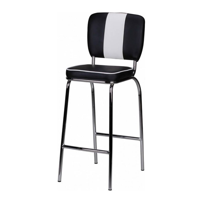WOHNLING Barhocker WL1.719 schwarz, weiß Kunstleder, 1 St.