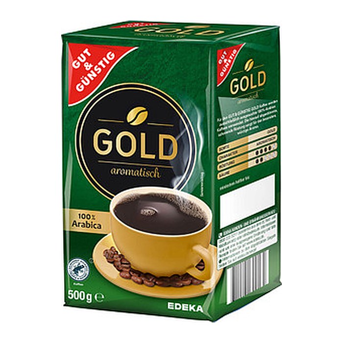 GUT&GÜNSTIG Gold Kaffee, gemahlen, Arabicabohnen 500 g