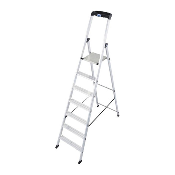 KRAUSE Stehleiter einseitig MONTO Solido silber 7 Stufen, H: 230,0 cm