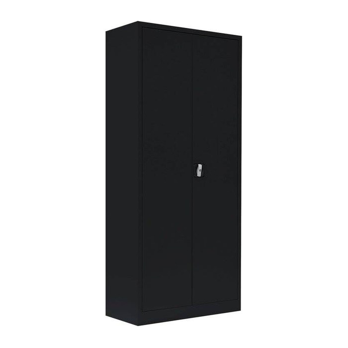 LÜLLMANN Stahlschrank 530339 tiefschwarz 4 Fachböden 80,0 x 38,3 x 180,0 cm, aufgebaut, 1 St.