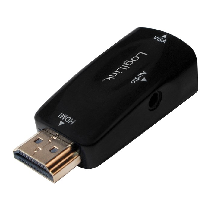 Logilink HDMI Adapter A/M zu VGA/F + 3,5 mm/W, 1080p, schw.