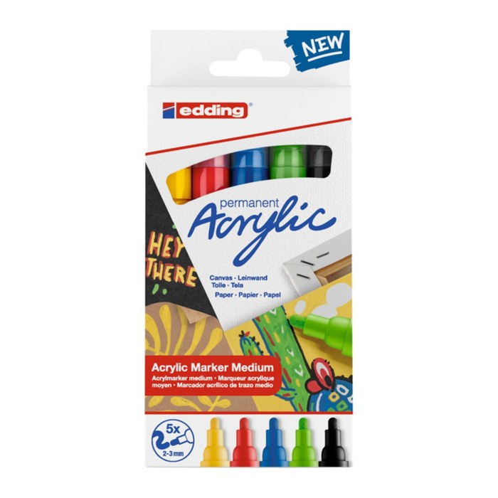 edding 5100 basic Acrylstifte farbsortiert 2,0 - 3,0 mm, 1 Set