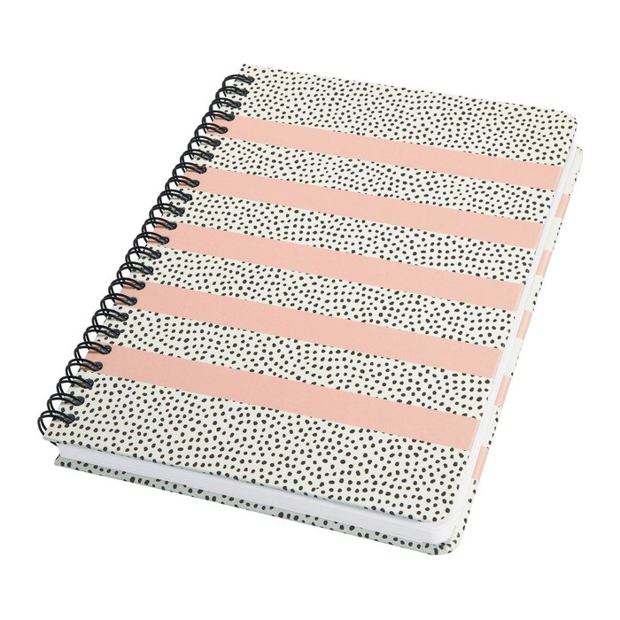 SIGEL Notizbuch mit Spirale Jolie® ca. DIN A5 punktkariert, rose/schwarz/weiß Hardcover 120 Seiten, 1 St.
