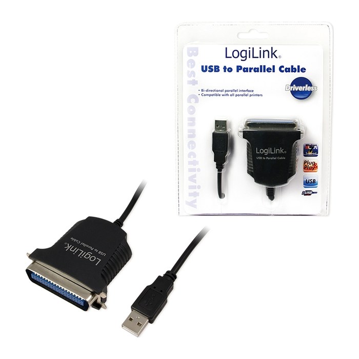 Logilink USB-Kabel Parallel 1.80m schwarz