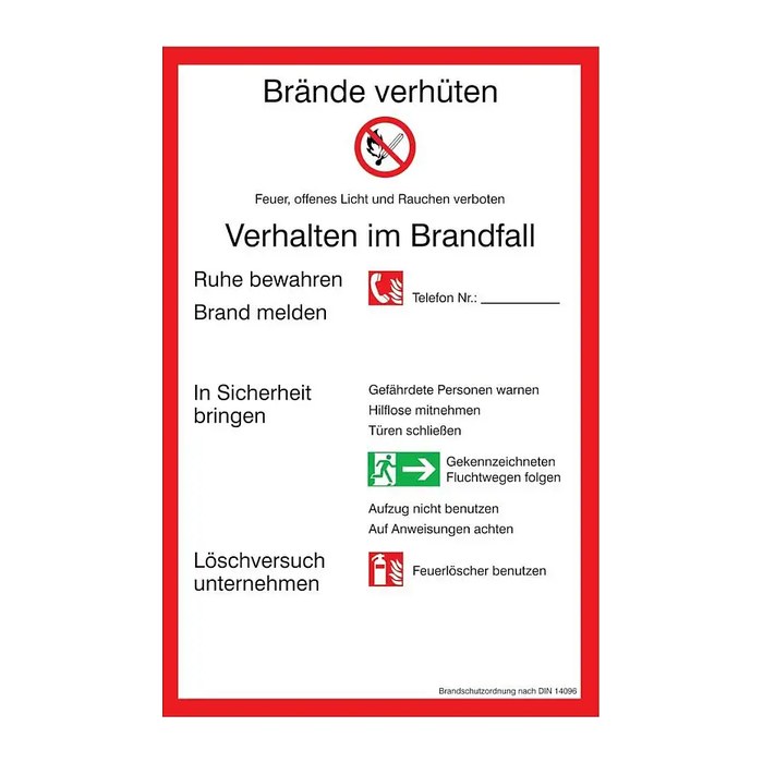 SafetyMarking® Brandschutzschild "Brandschutzordnung Teil A " rechteckig 20,0 x 30,0 cm, 1 St.