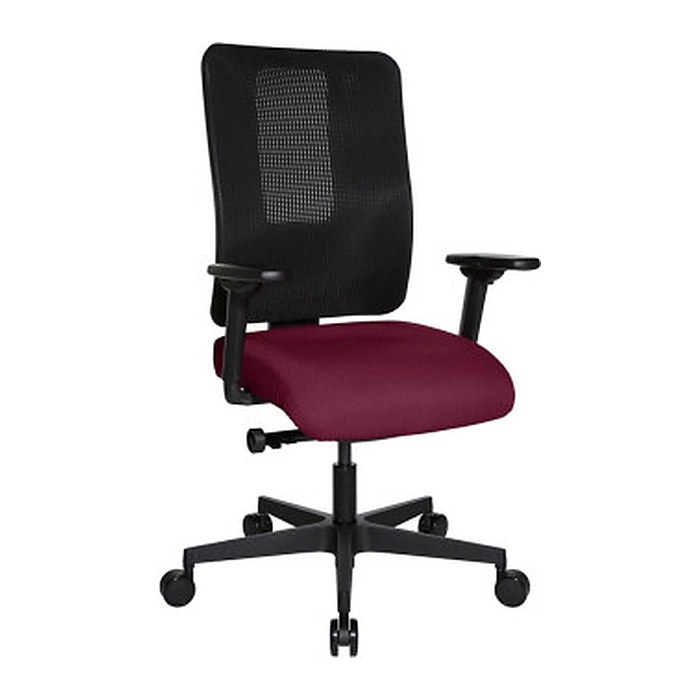 Topstar Bürostuhl Sitness Open X (N) Deluxe mit Schiebesitz, OX30WTW2 T270 Stoff rot, Gestell schwarz