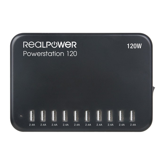 RealPower Ladestation Power Station 120 120W 10xUSB-A