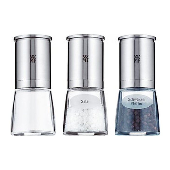 WMF Salz- und Pfeffermühlen-Set De Luxe transparent/silber 3-tlg., 1 Set