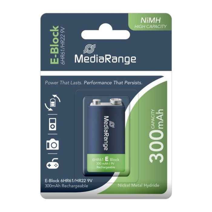 MediaRange Akku NiMH E-Block/6HR61/HR22 9V