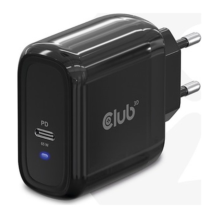 Club3D Ladegerät 1xUSB Typ C PD 65W, GaN retail
