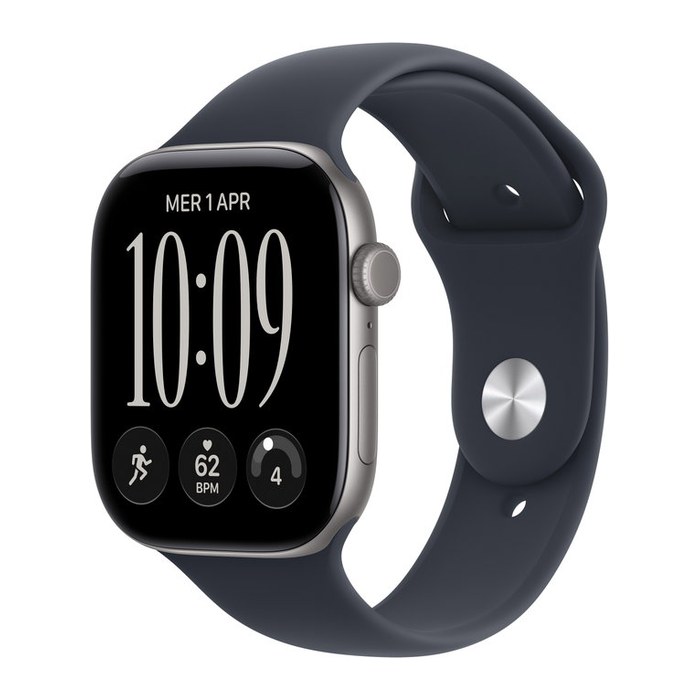 Apple Watch 12 46 mm Aluminium grau (GPS + Cellular) Sportarmband M/L blau
