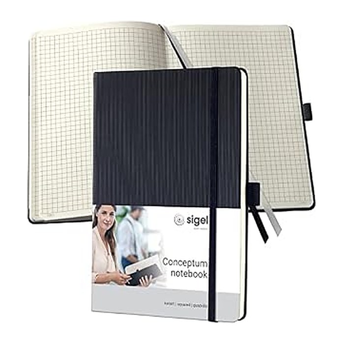 SIGEL Notizbuch Conceptum® ca. DIN A5 kariert, schwarz Hardcover 194 Seiten, 1 St.