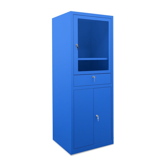 Computerschrank in Enzianblau