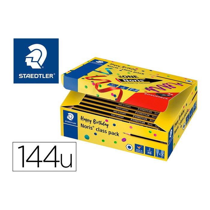 STAEDTLER Noris Bleistifte HB schwarz/gelb, 144 St.