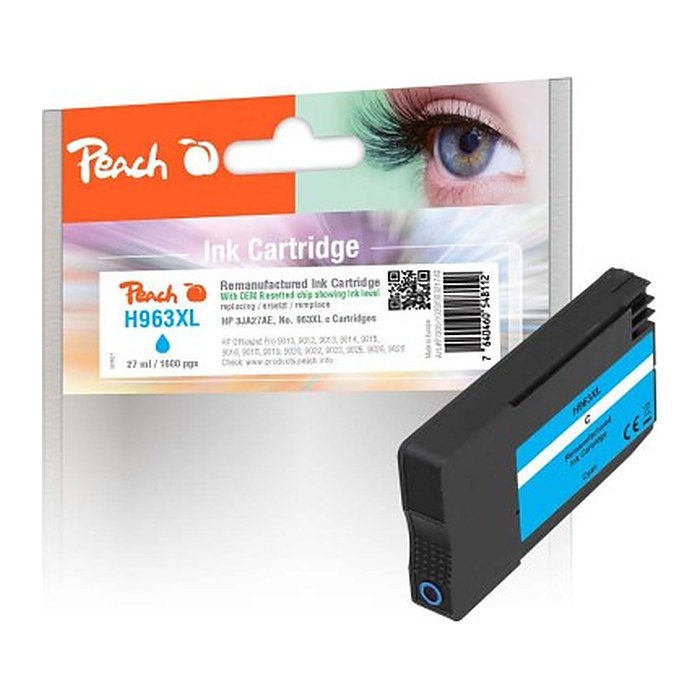 Peach Patrone HP Nr.963XL 3JA27AE cyan OEM reset remanufactured