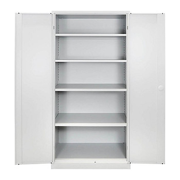 ADB Stahlschrank 40956 lichtgrau 4 Fachböden 92,0 x 42,0 x 195,0 cm, aufgebaut, 1 St.