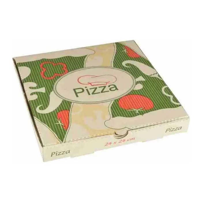 PAPSTAR Pizzakartons pure weiß, rot, grün, creme 24,0 x 3,0 cm, 100 St.