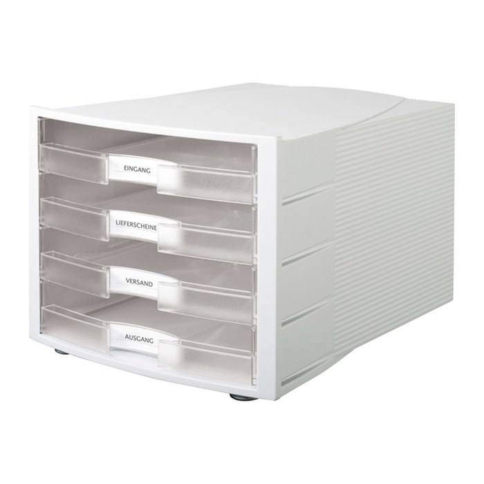 HAN Schubladenbox Impuls  transparent 1013-63D, DIN A4 mit 4 Schubladen, 1 St.