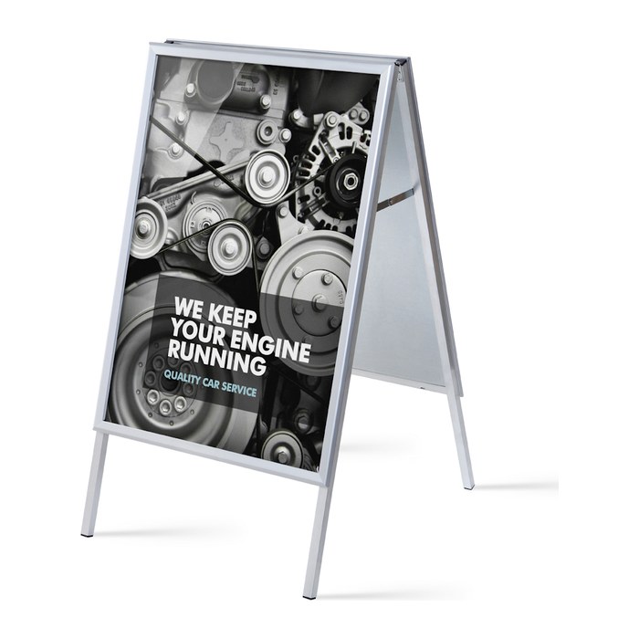 Showdown® Displays Kundenstopper silber DIN B1 2 Fächer 92,5 x 74,5 x 138,0 cm, 1 St.