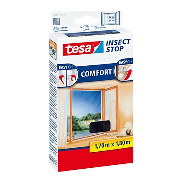 tesa Fliegengitter Insect Stop Comfort anthrazit 1,7 x 1,8 m