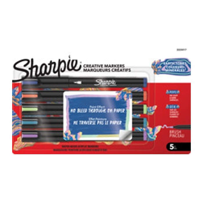 Sharpie Kreativmarker Pinselspitze Acryl Erd Farben 5er Blister
