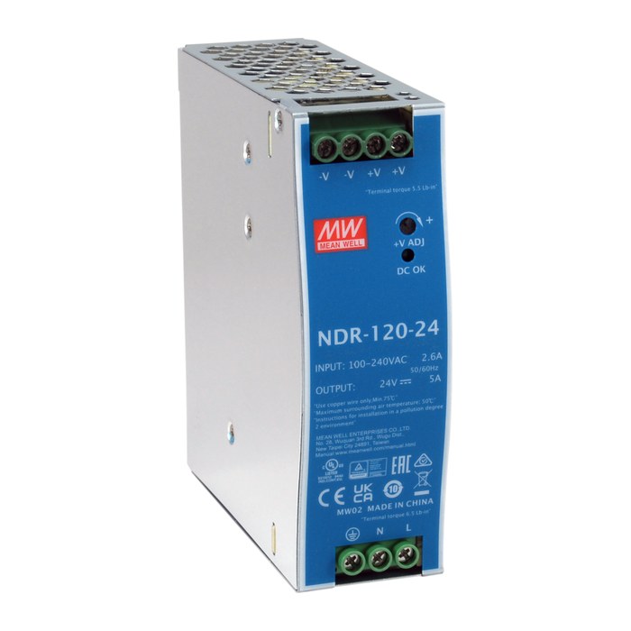 LevelOne Industrie Netzteil 24VDC/120W+DIN-Schiene silber