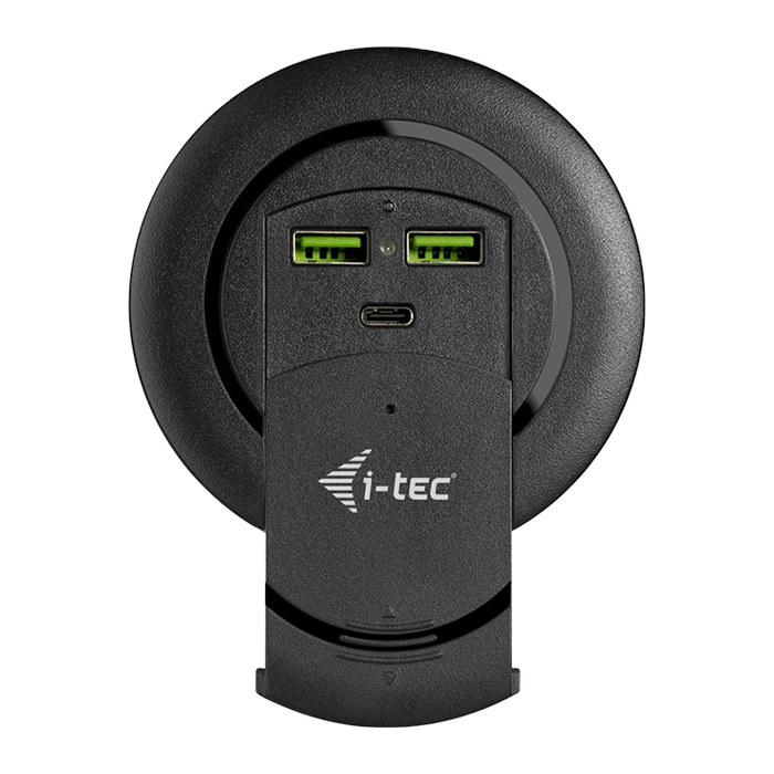 i-tec® Built-in Desktop Fast Charger Einbau-USB-Ladegerät schwarz, Kabellänge: 1,2 m, 96 Watt