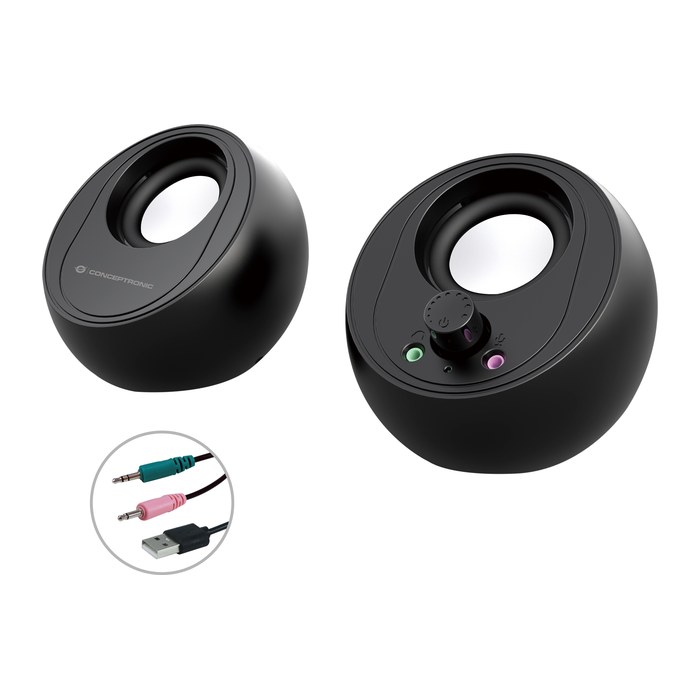 CONCEPTRONIC 2.0-Lautsprecher BT5.0/USB-A/3.5mm 10W schwarz