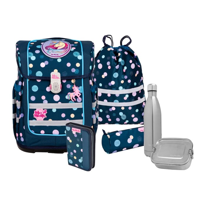 Mc®Neill Schulranzen-Set COMPACTO POLLY Kunstfaser blau