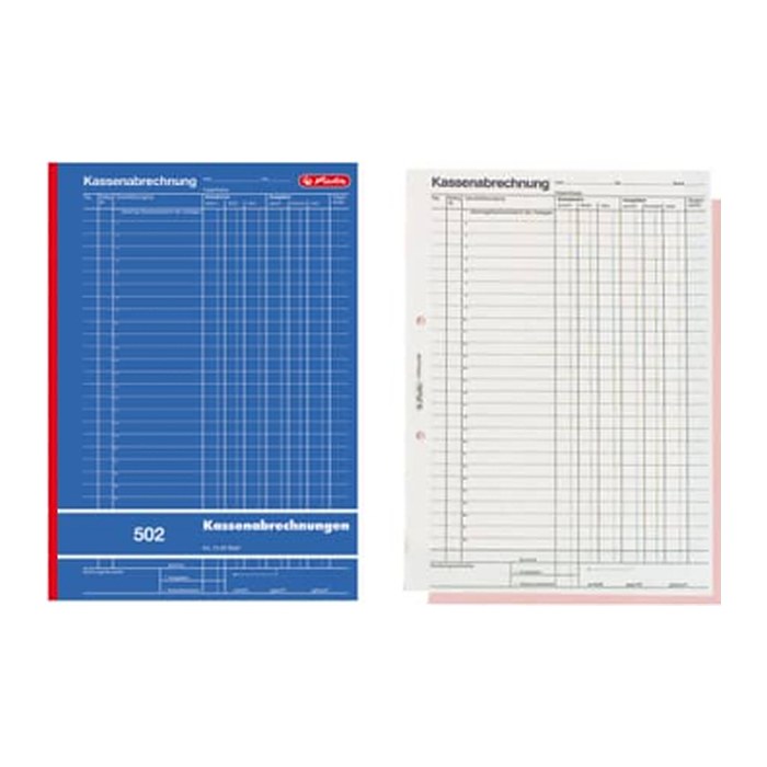 herlitz Kassenabrechnung mit MwSt.-Spalte für Einnahmen und Ausgaben Formularbuch, 1 St.