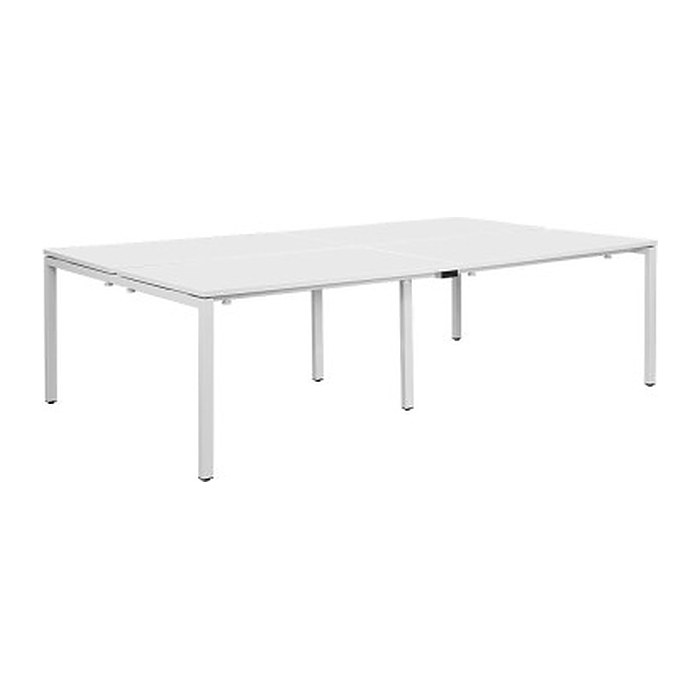 PAPERFLOW easyDesk Doppelschreibtisch weiß rechteckig, 4-Fuß-Gestell weiß 240,0 x 166,0 cm