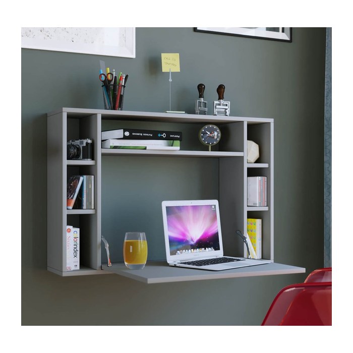 VCM my office Wandila Wandschreibtisch grau rechteckig, hängend grau 90,0 x 20,0/67,0 cm