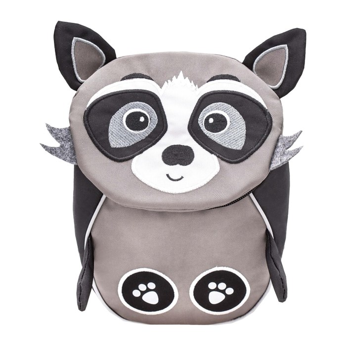 BELMIL® Kindergartenrucksack Mini Animals Raccoon Kunstfaser grau/schwarz