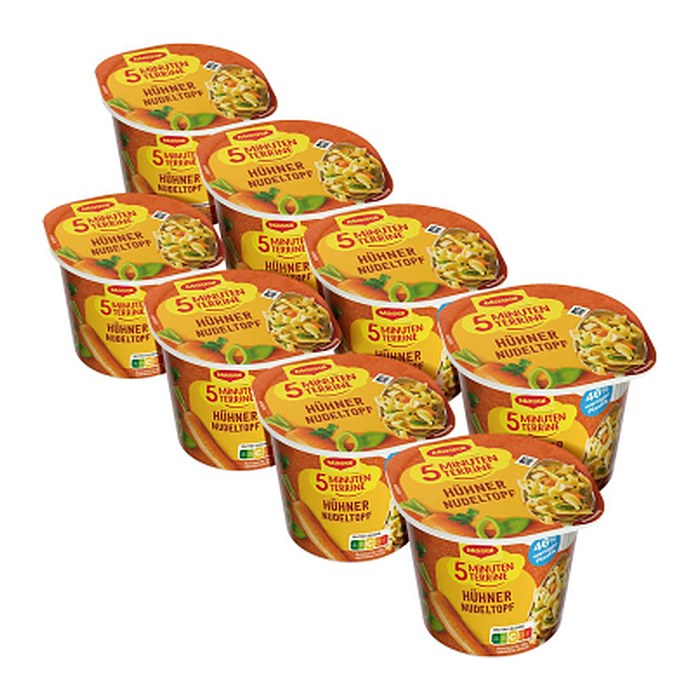 Maggi® 5 Minuten Terrine Hühner Nudeltopf Fertiggericht 8x 41,0 g, 8 St.