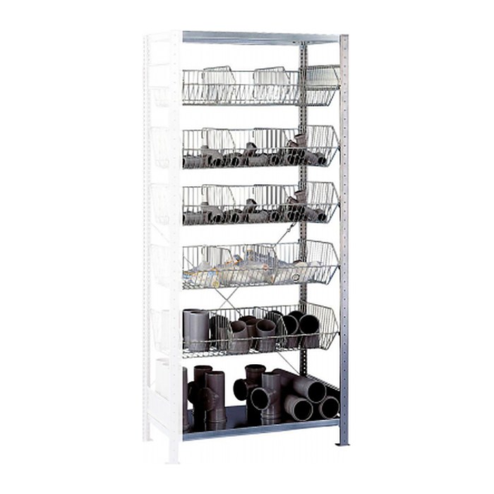SCHULTE Anbauregal 13675 silber, verzinkt 100,0 x 50,0 x 230,0 cm