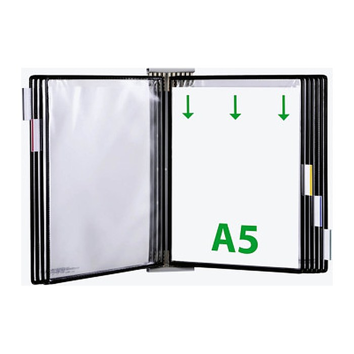 tarifold Wand-Sichttafelsystem 425107 DIN A5 schwarz mit 10 St. Sichttafeln, 1 St.