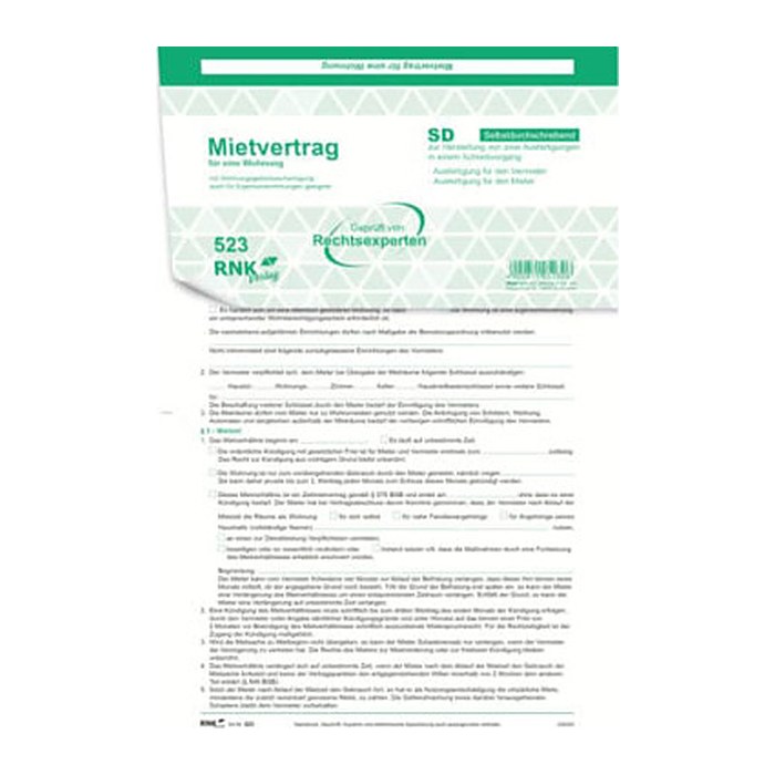 RNK-Verlag 523 Mietverträge für Wohnungen, 25 St.