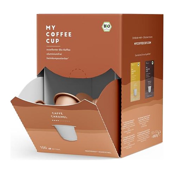 MY COFFEE CUP CARAMEL Bio-Kaffeekapseln, Arabica- und Robustabohnen 100 St.