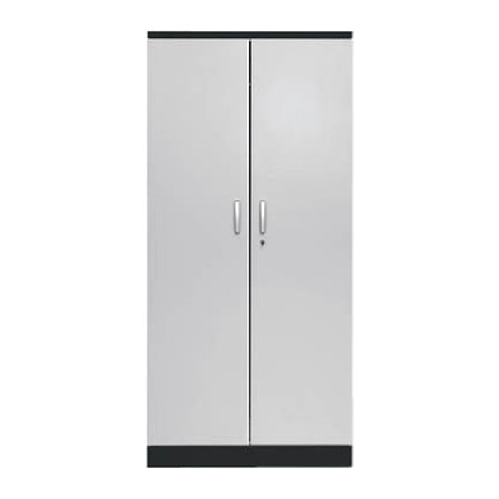 Gürkan Stahlschrank 100129 tiefschwarz, lichtgrau 4 Fachböden 92,0 x 42,0 x 195,0 cm, aufgebaut, 1 St.